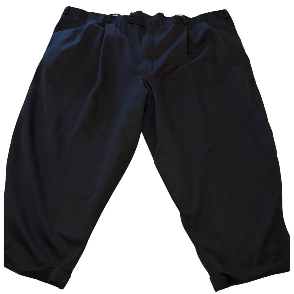 Unbranded Men's Short Polyester Black Dress High-Rise Pants Size 50" X 25" READ